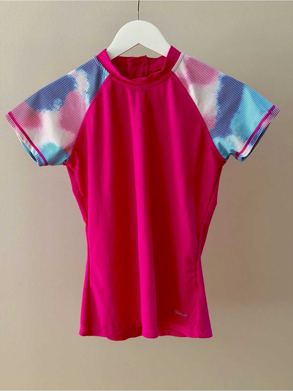 Eddie Bauer Girls L 14/16 Pink Short Sleeve Rash Guard Swim Shirt